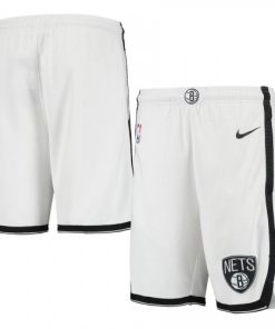 Men's Brooklyn Nets Nike White Swingman Shorts - Association Edition