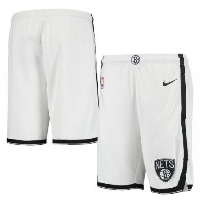 Men's Brooklyn Nets Nike White Swingman Shorts - Association Edition