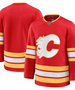 Men's Calgary Flames Red Home Premium Blank Jersey