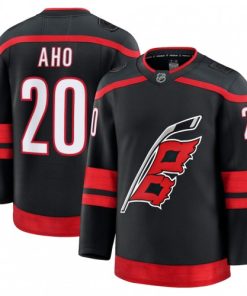 Men's Carolina Hurricanes Sebastian Aho Black Home Premium Jersey