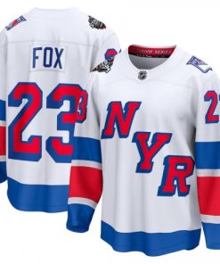 Men's New York Rangers Adam Fox White 2024 NHL Stadium Series Breakaway Premium Jersey