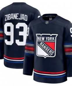Men's New York Rangers Mika Zibanejad Navy Alternate Premium Jersey