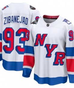 Men's New York Rangers Mika Zibanejad White 2024 NHL Stadium Series Breakaway Premium Jersey