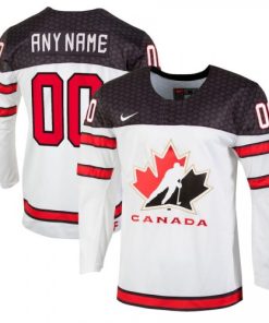 Men's Nike White Hockey Canada - Custom Replica Jersey
