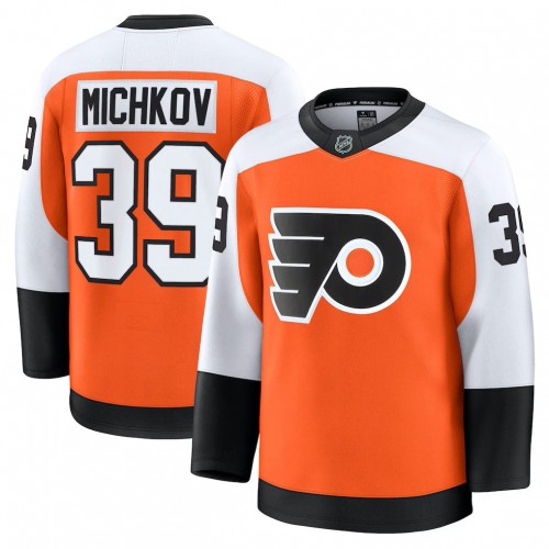 Mens20Philadelphia20Flyers20Matvei20Michkov20Orange20Home20Premium20Jersey.jpg