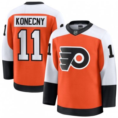 Men's Philadelphia Flyers Travis Konecny Orange Home Premium Jersey