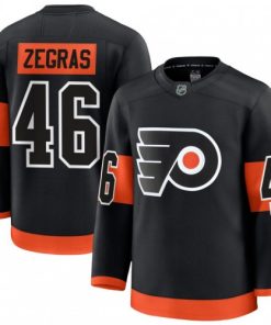 Men's Philadelphia Flyers Trevor Zegras Black Alternate Premium Jersey
