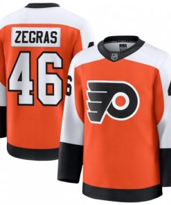 Men's Philadelphia Flyers Trevor Zegras Orange Home Premium Jersey