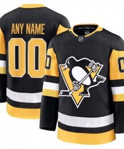Men's Pittsburgh Penguins Black Home Premium Custom Jersey