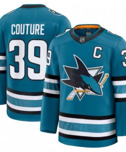 Men's San Jose Sharks Logan Couture Teal Home Premium Jersey