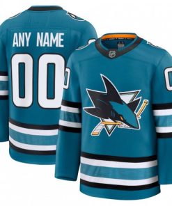 Men's San Jose Sharks Teal Home Premium Custom Jersey