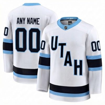 Men's Utah Mammoth White Away Premium Player Custom Jersey