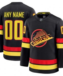 Men's Vancouver Canucks Black Alternate Premium Custom Jersey