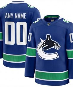 Men's Vancouver Canucks Blue Home Premium Custom Jersey