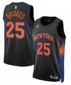 Mikal Bridges New York Knicks Jordan Brand Unisex Black Jersey - Statement Edition