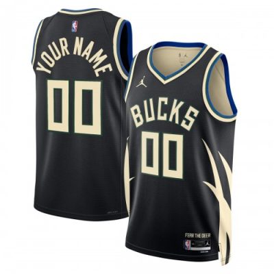 Milwaukee Bucks Jordan Brand Unisex Swingman Custom Jersey - Statement Edition - Black