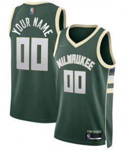 Milwaukee Bucks Nike Diamond Swingman Custom Jersey  - Hunter Green