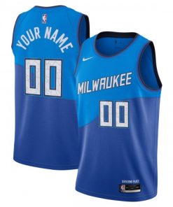 Milwaukee Bucks Nike Swingman Custom Jersey Blue - Hardwood Classics