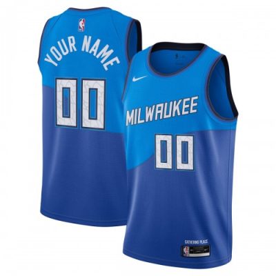 Milwaukee Bucks Nike Swingman Custom Jersey Blue - Hardwood Classics