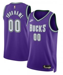 Milwaukee Bucks Nike Unisex Custom Swingman Jersey - Classic Edition - Purple