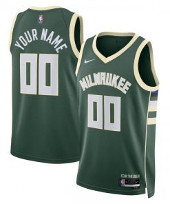 Milwaukee Bucks Nike Unisex Swingman Custom Jersey Hunter Green