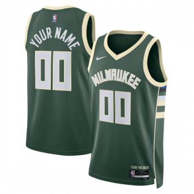 Milwaukee Bucks Nike Unisex Swingman Custom Jersey Hunter Green