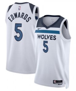Minnesota Timberwolves Nike Association Edition Swingman Jersey - White - Anthony Edwards - Unisex