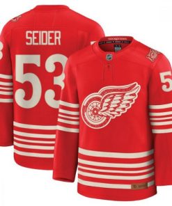Moritz Seider Detroit Red Wings Centennial Premium Replica Jersey - Red