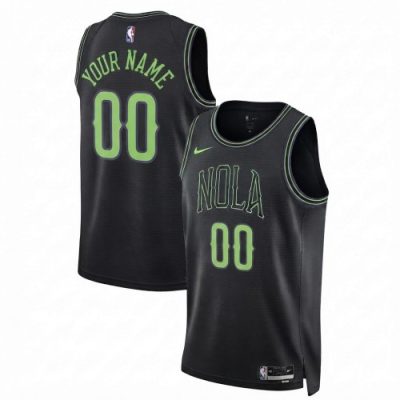 New Orleans Pelicans Nike Unisex 2025/26 Black Swingman Custom Jersey - Hardwood Classics