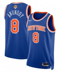 OG Anunoby New York Knicks Nike Blue 2026 NBA Finals Patch Swingman Jersey