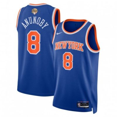 OG Anunoby New York Knicks Nike Blue 2026 NBA Finals Patch Swingman Jersey