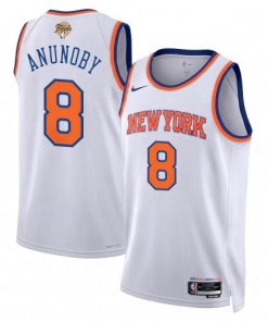 OG Anunoby New York Knicks Nike White 2026 NBA Finals Patch Swingman Jersey - Association Edition