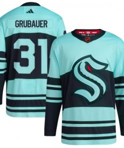 Philipp Grubauer Seattle Kraken adidas Reverse Retro 2.0 Authentic Player Jersey - Teal