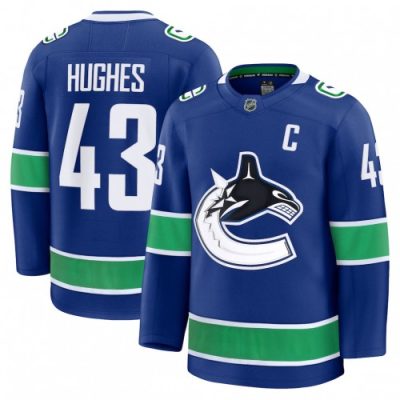 Quinn Hughes Men's Vancouver Canucks Blue Home Premium Jersey