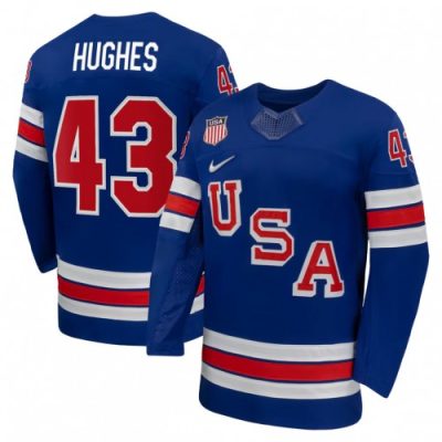 Quinn Hughes USA Hockey Olympic Nike 2026 Royal Home Replica Jersey