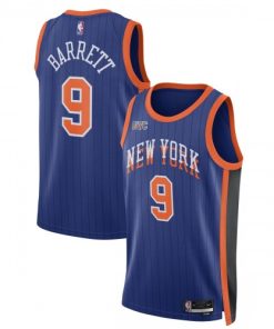 RJ Barrett New York Knicks Nike Unisex Swingman Jersey - Blue - Hardwood Classics