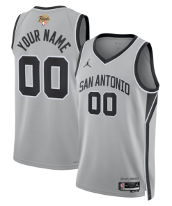 San Antonio Spurs Jordan Brand Silver Unisex 2026 NBA Finals Patch Swingman Custom Jersey - Statement Edition
