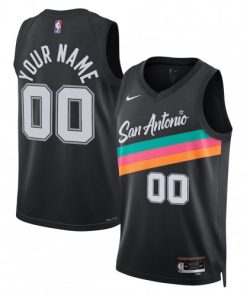 San Antonio Spurs Nike Unisex Black 2025/26 Hardwood Classics Swingman Custom Jersey