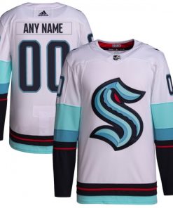 Seattle Kraken adidas Away Primegreen Authentic Custom Jersey - White