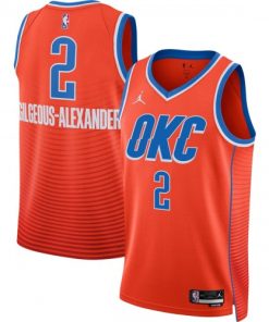Shai Gilgeous-Alexander Oklahoma City Thunder Jordan Brand Statement Edition Swingman Jersey - Orange
