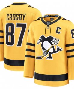 Sidney Crosby Men's Pittsburgh Penguins Gold Alternate Premium Jersey