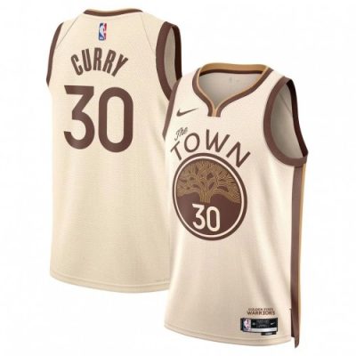 Stephen Curry Golden State Warriors Nike 2025/26 Tan Swingman Jersey - Hardwood Classics