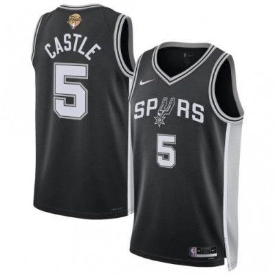 Stephon Castle San Antonio Spurs Nike Black Unisex 2026 NBA Finals Patch Swingman Player Jersey