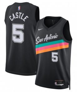 Stephon Castle San Antonio Spurs Nike Unisex 2025/26 Swingman Jersey - Black - Hardwood Classics