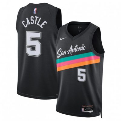 Stephon Castle San Antonio Spurs Nike Unisex 2025/26 Swingman Jersey - Black - Hardwood Classics