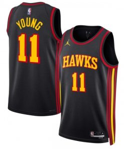 Trae Young Atlanta Hawks Jordan Brand Statement Edition Swingman Jersey - Black