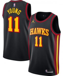 Trae Young Atlanta Hawks Jordan Brand Swingman Jersey - Statement Edition - Black