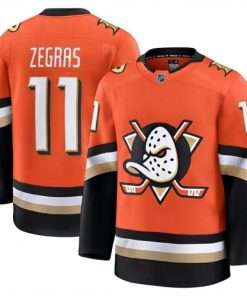 Trevor Zegras Men's Anaheim Ducks Orange Home Premium Jersey
