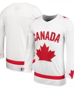 Unisex Blank White Hockey Canada Alternate Replica Jersey