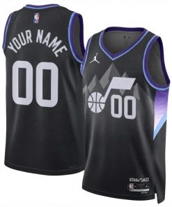 Utah Jazz Jordan Brand Unisex Black Swingman Custom Jersey - Statement Edition